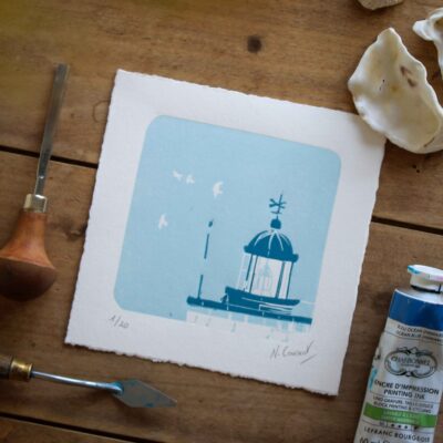 Linogravure Le Phare du Petit Minou