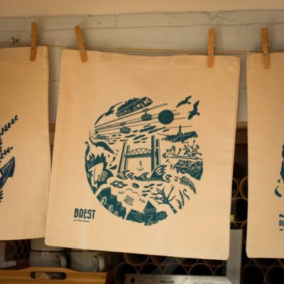 Tote bag Planète Brest BLEU – coton BIO