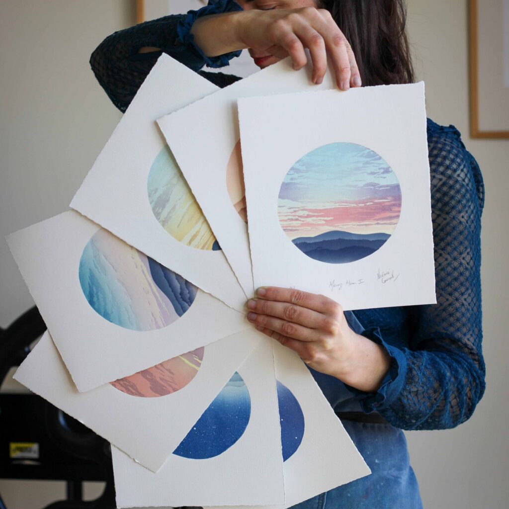 Estampes originales réalisées en linogravure par Noémie Courant
