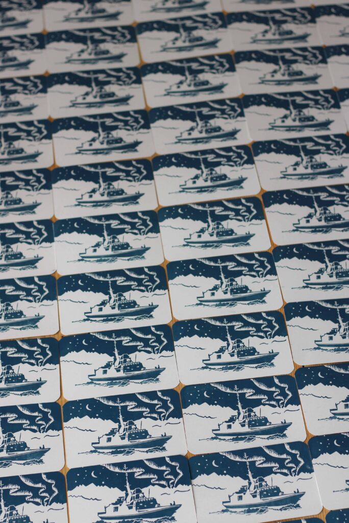Série de cartes pour la Marine Nationale Série de cartes imprimées en linogravure pour la Marine Nationale