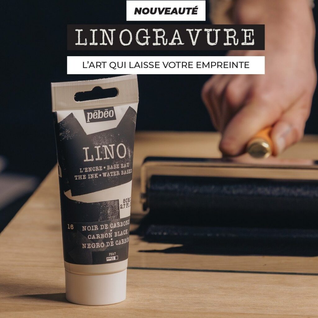 Encres et matériel de linogravure Pébéo Encres et outils utilisés pour réaliser une linogravure